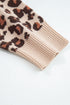 Leopard Jacquard Mock Neck Mini Sweater Dress